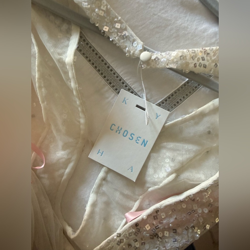 Chosen by Kyha Sequin Long Sleeve Wedding Dress - Picture 5 of 10
